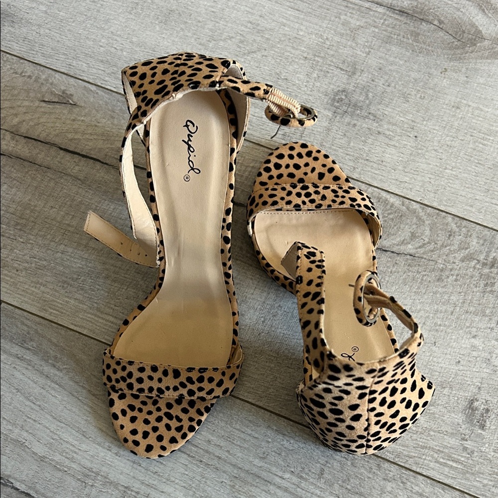 Qupid Leopard Print Heels